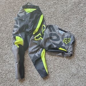 Fox Kids Black and Neon Yellow/green Racing Pants